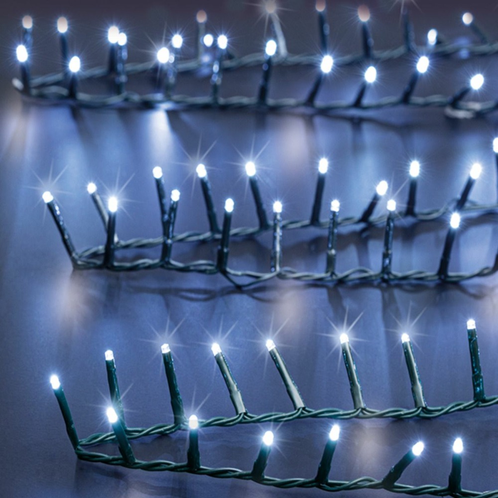 Guirlande lumineuse extérieur 50 m 2000 led blanc froid et 8 jeux de lumière