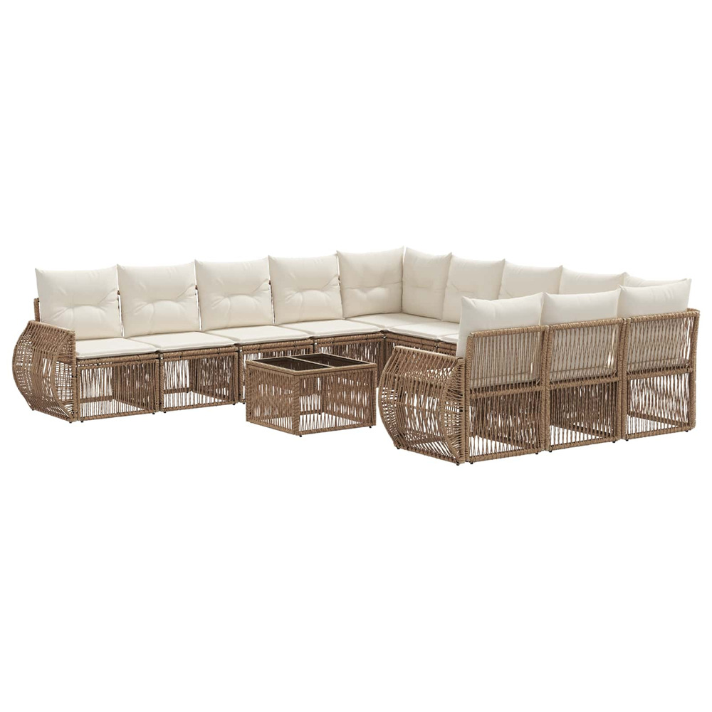 Ensemble de canapé de jardin 12 pcs beige et blanc crème