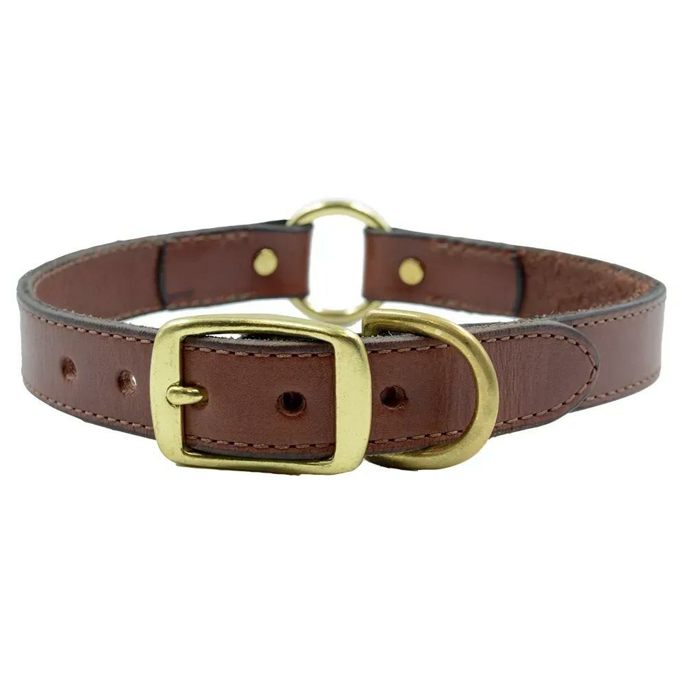 Collier cuir noisette ou chocolat 4 tailles