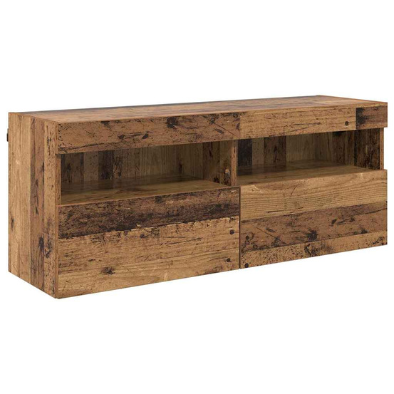 Meuble tv mural bois ancien 100 x 30 x 40 cm bois d'ingénierie