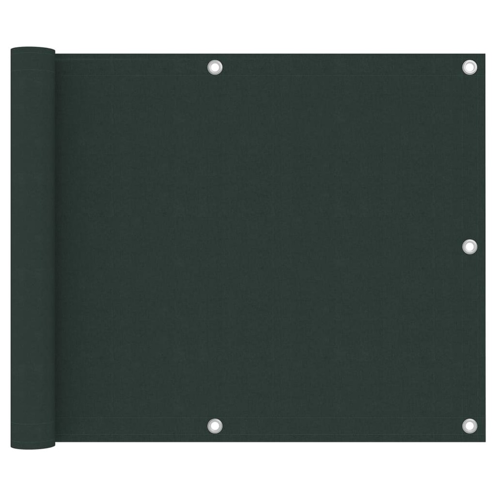 Écran de balcon brise pare vue protection confidentialité 75 x 600 cm tissu oxford vert foncé