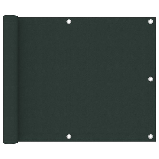 Écran de balcon brise pare vue protection confidentialité 75 x 600 cm tissu oxford vert foncé
