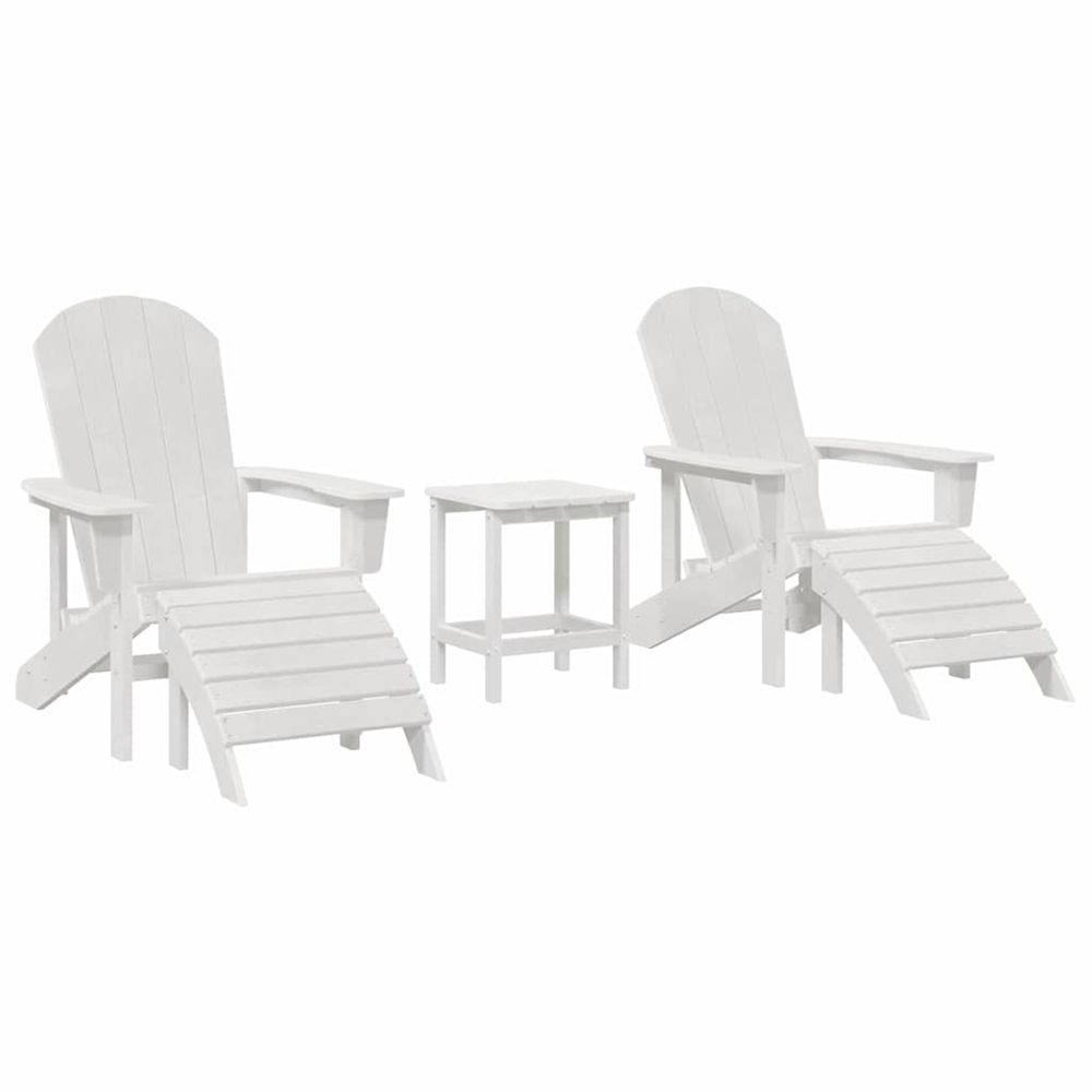 Chaise de jardin 3 pc blanc polyéthylène