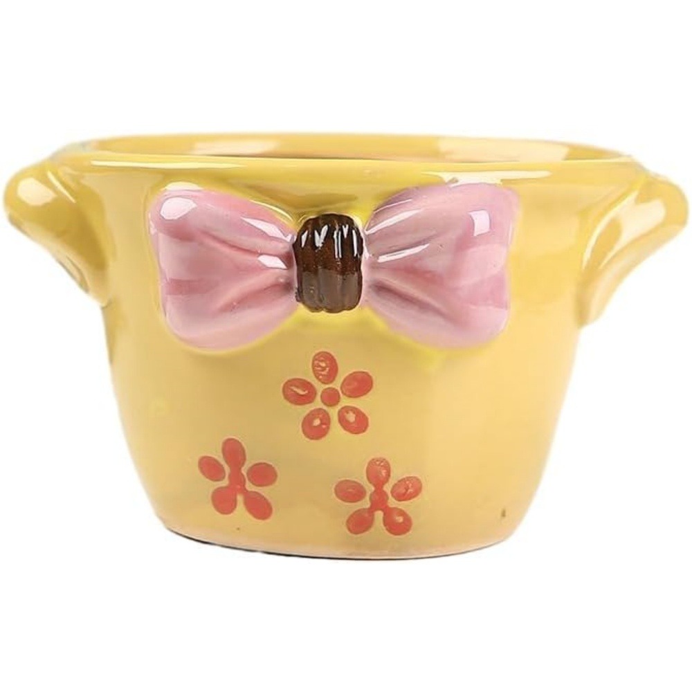 Pot céramique coloré 12x10x7cm fleurs