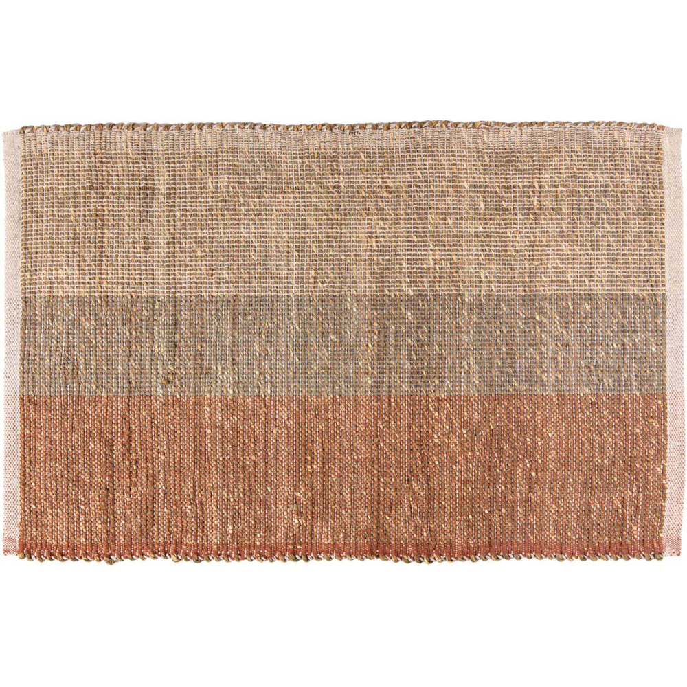 Tapis en jonc de mer et coton terracotta karan 60 x 90 cm