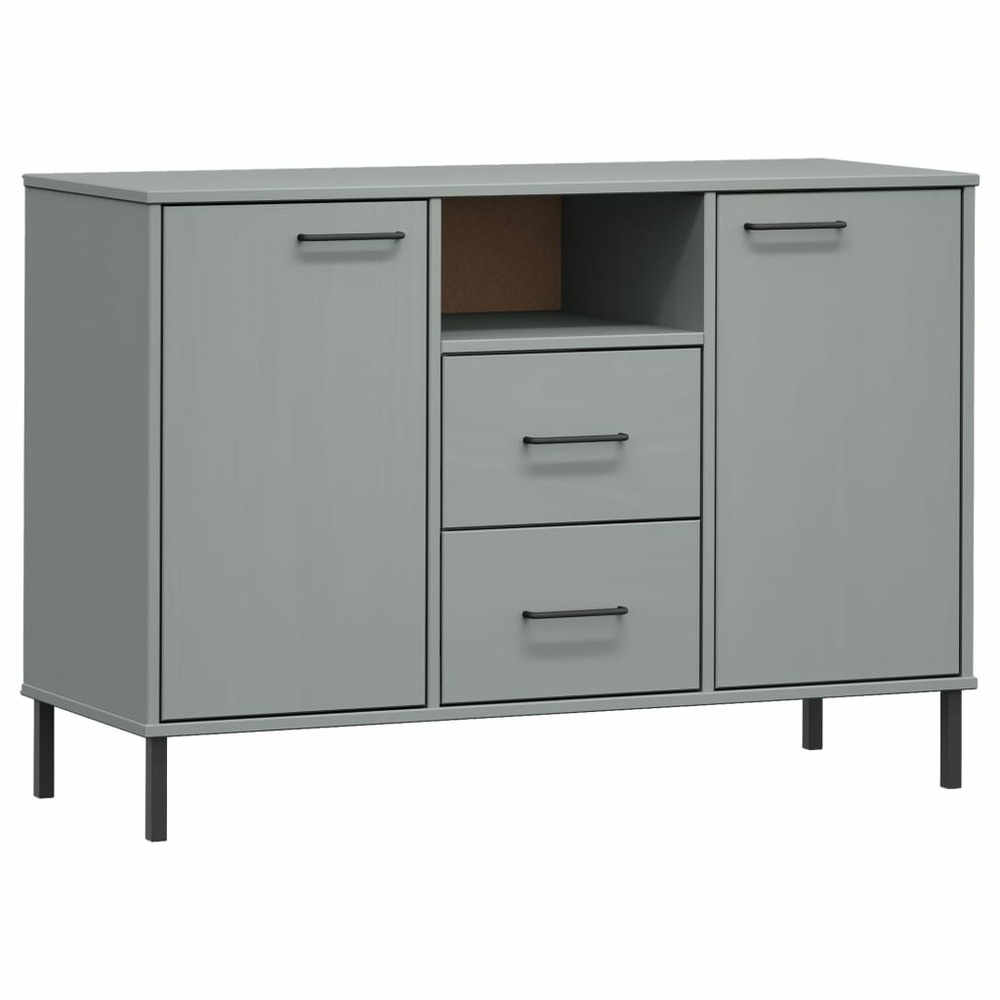 Buffet bahut commode armoire meuble de rangement organisateur cuisine salle de séjour salon avec pieds en métal 113 x 40 x 77