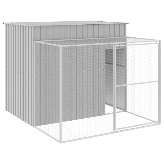 Niche pour chien avec cour gris clair 214x253x181 cm