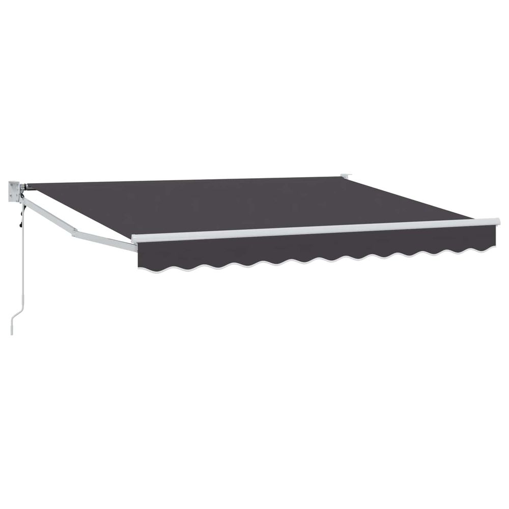 Auvent rétractable anthracite 3,5 x 2 m polyester et métal