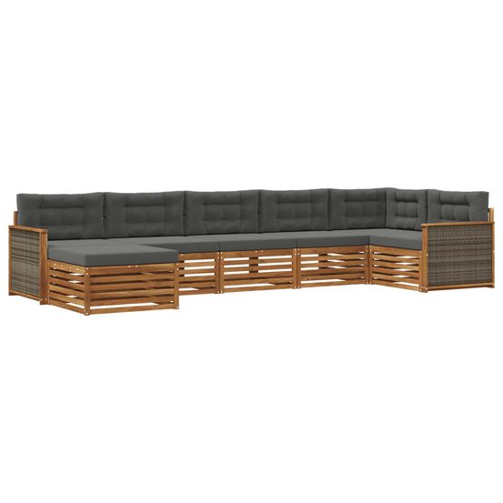Ensemble de canapés d'extérieur 7 pc naturel et anthracite