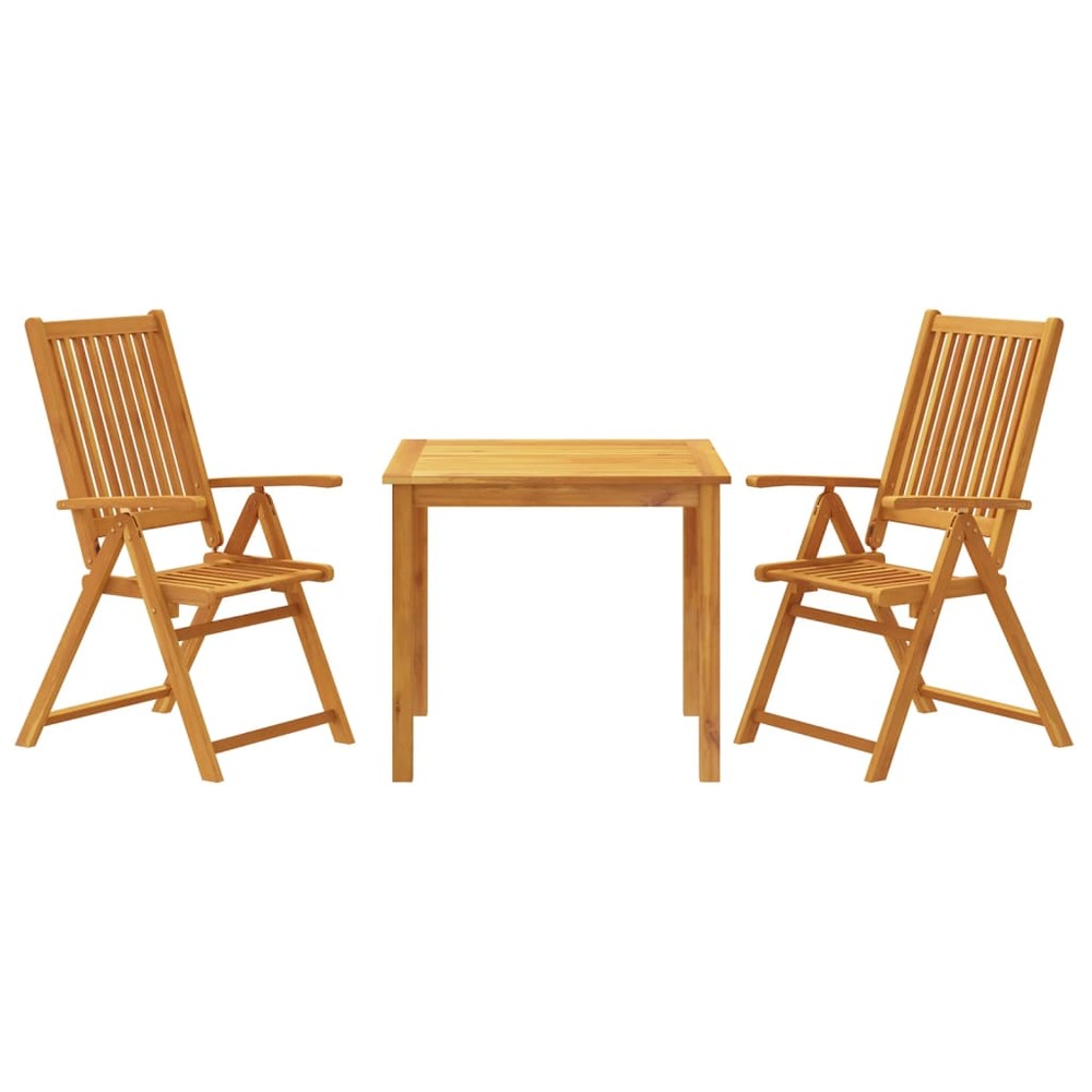 Ensemble à manger de jardin 3 pcs 85x85x74 cm bois d'acacia solide