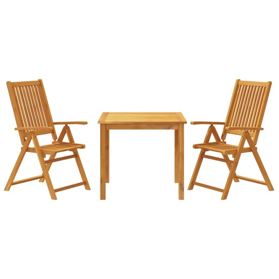 Ensemble à manger de jardin 3 pcs 85x85x74 cm bois d'acacia solide