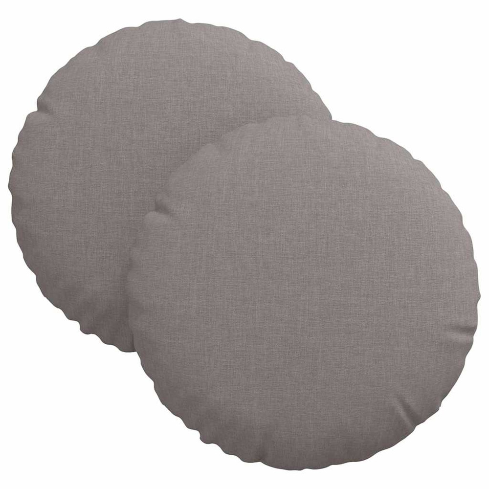Coussins de siège 2 pcs taupe ø30 x 13 cm tissu