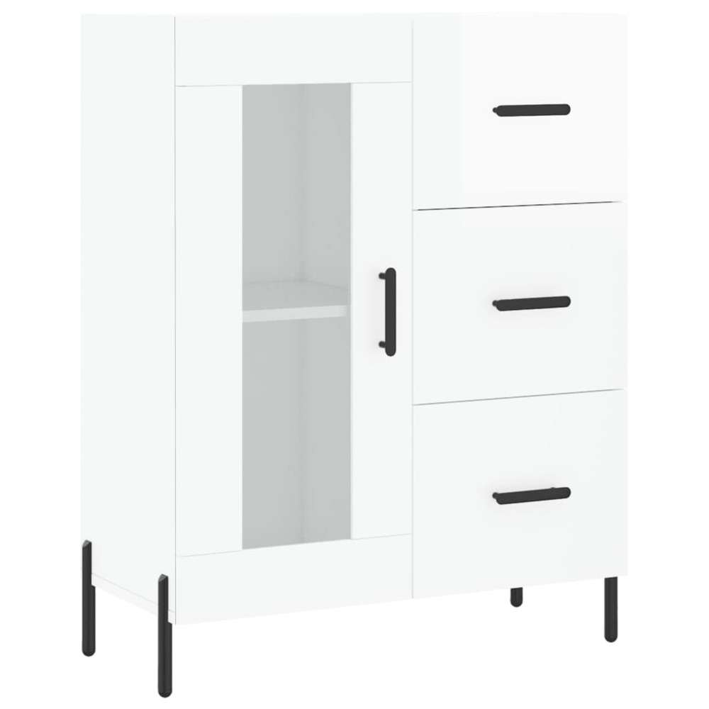 Buffet bahut commode armoire meuble de rangement organisateur cuisine salle de séjour salon brillant 69,5 x 34 x 90 cm bois d