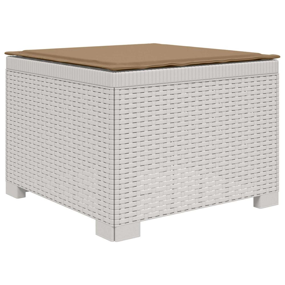 Canapé de jardin 1 place avec coussin look rotin pp blanc