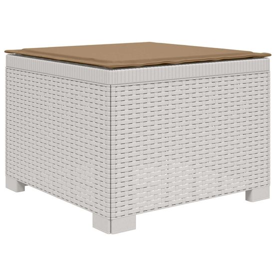 Canapé de jardin 1 place avec coussin look rotin pp blanc