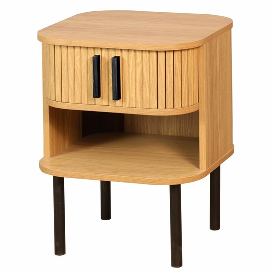 Table de nuit en lamelles bois et métal kyoto