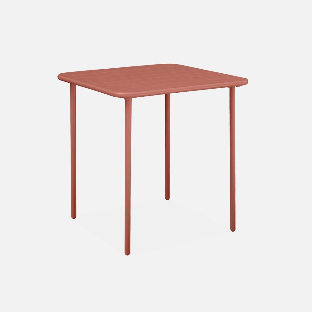 Table de jardin métal 2 places, amelia 70 x 70cm