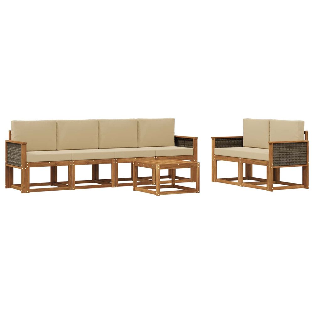 Ensemble de canapés d'extérieur 6 pc naturel
