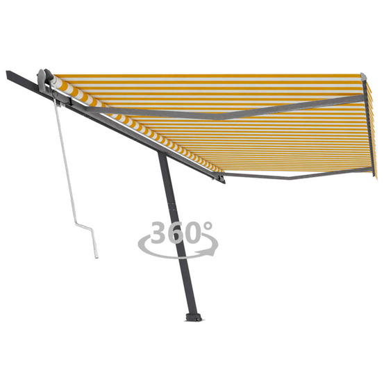 Auvent automatique sur pied 500x300 cm jaune/blanc