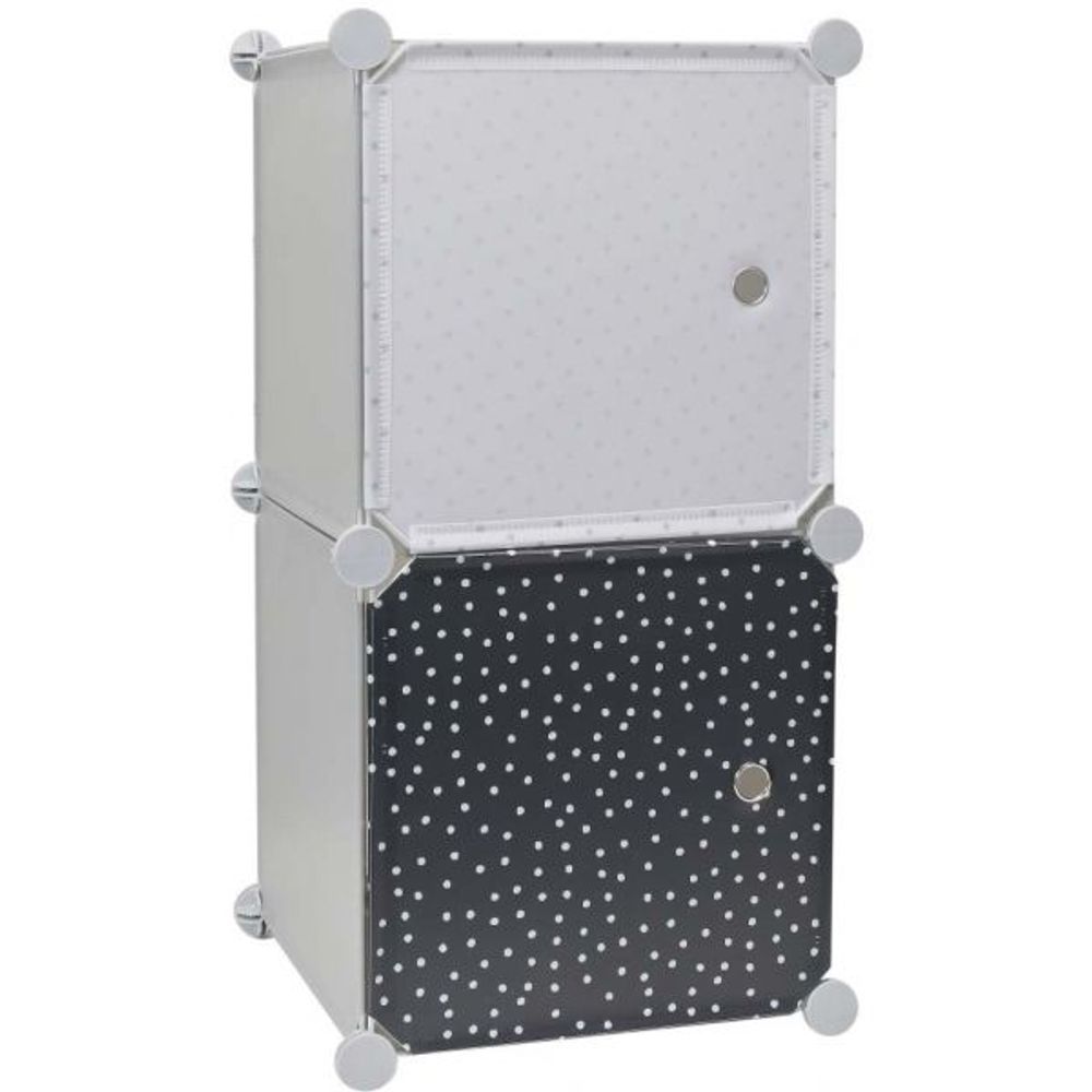 Rangement enfant 2 cubes mobulables 30x30 cm gris et bleu marine