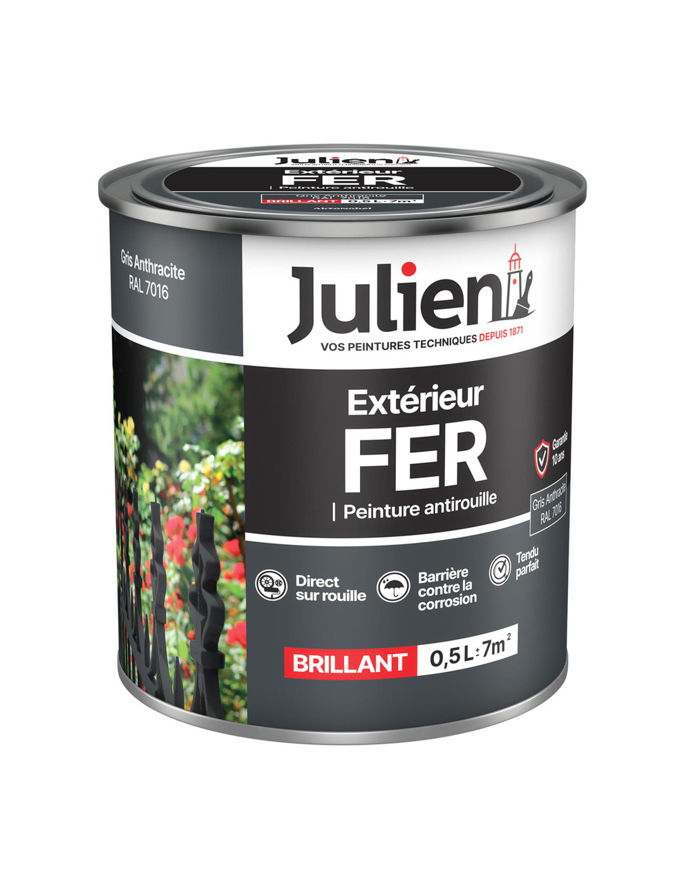 Peinture extérieur fer antirouille 0.5l - julien