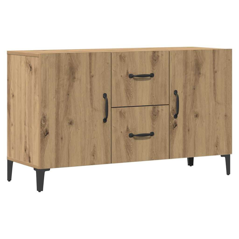 Buffet chêne artisanal 100x36x60 cm bois d'ingénierie