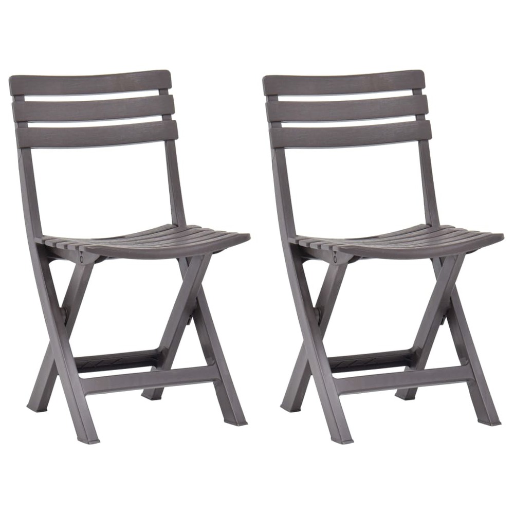 Chaises de jardin pliables lot de 2 plastique mocha