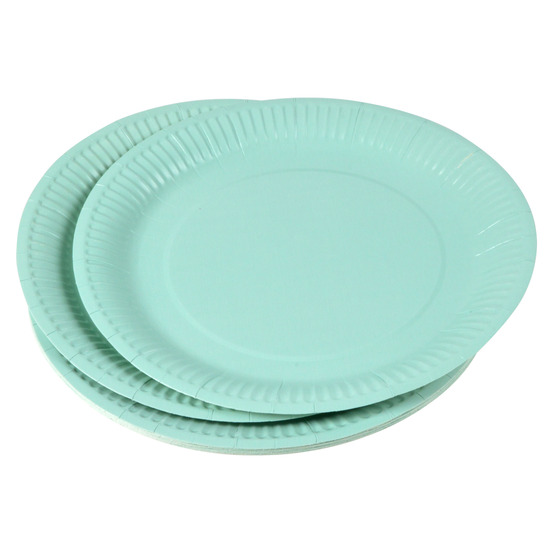 Set de 20 assiettes carton 23 cm unies sauge