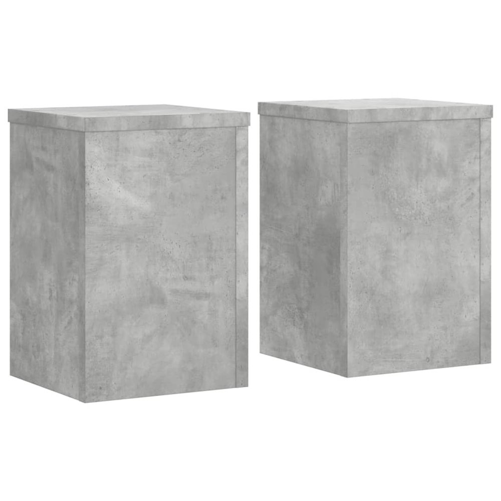 Support de plante 2 pièces gris béton 20 x 20 x 30 cm
