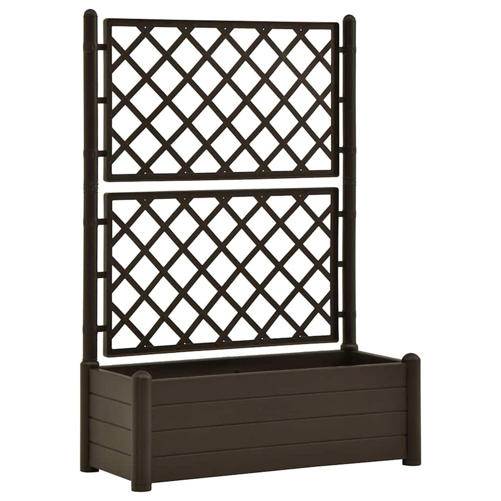 Jardinière d'extérieur avec treillis 100x43x142 cm pp moka