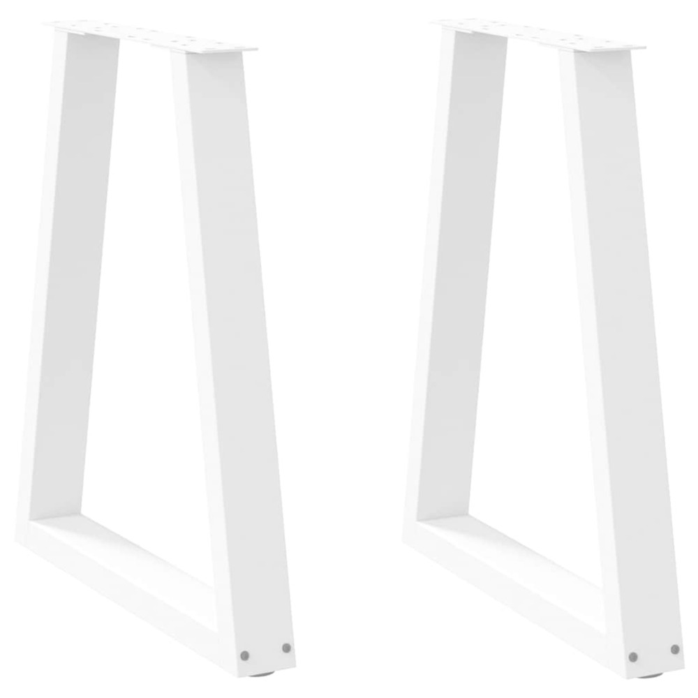 Pieds de table à manger en forme de v, 2 pièces, blanc, 60 x (72-73,3) cm, acier