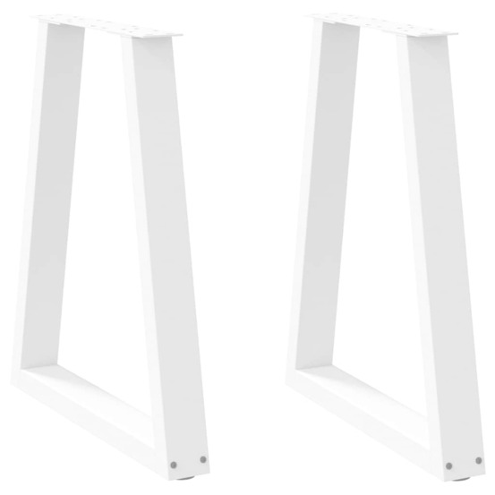 Pieds de table à manger en forme de v, 2 pièces, blanc, 60 x (72-73,3) cm, acier