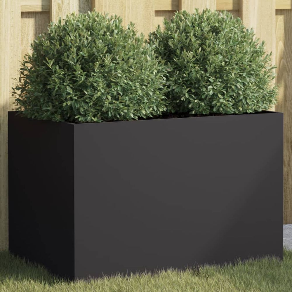 Carré potager en acier design pour jardin 62x40x39 cm noir