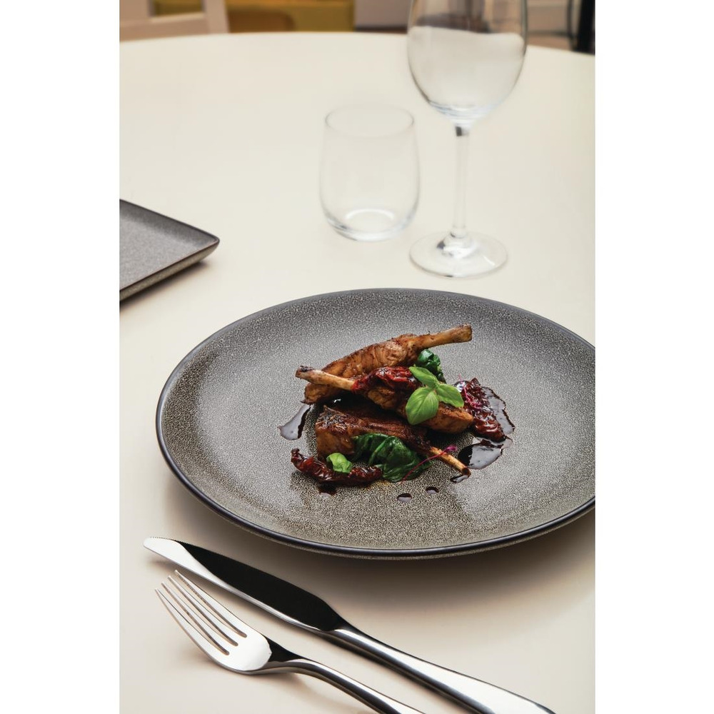 Assiette plate ronde 230mm mineral - lot de 6 - olympia