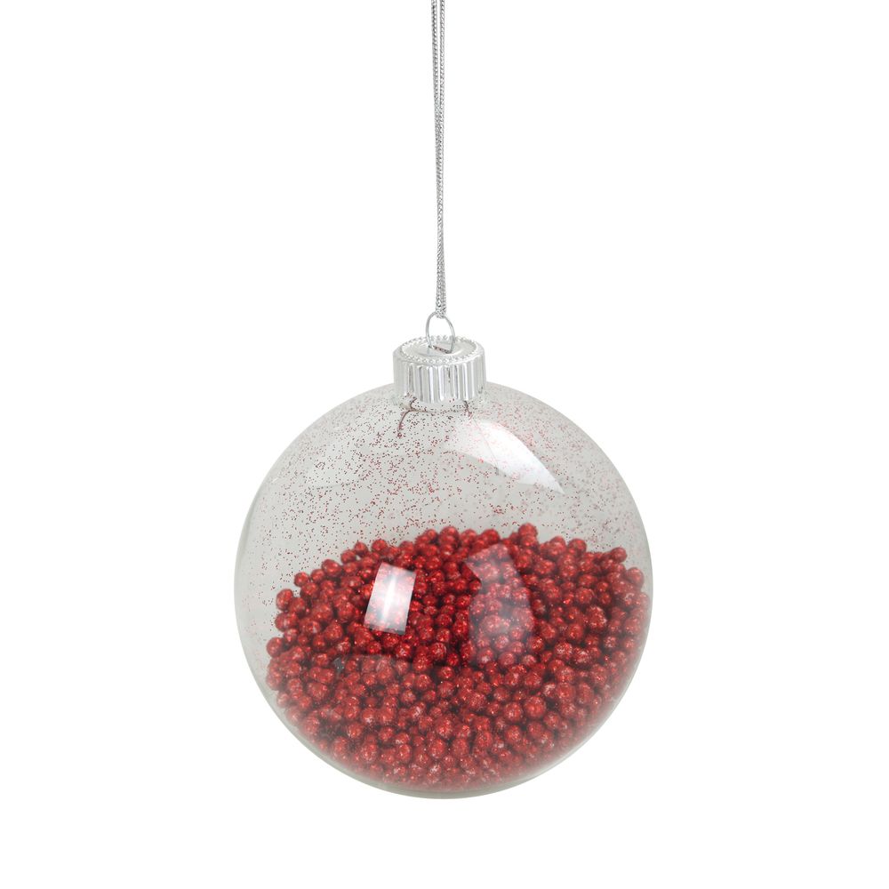 Boule de noël transparente avec billes