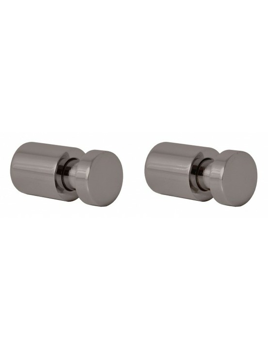 Lot de 2 patères colorado en laiton gris métal brossé 3cm x 1,6cm