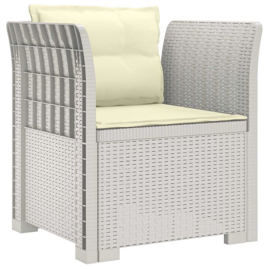 Fauteuil 1 place avec coussins look rotin pp blanc
