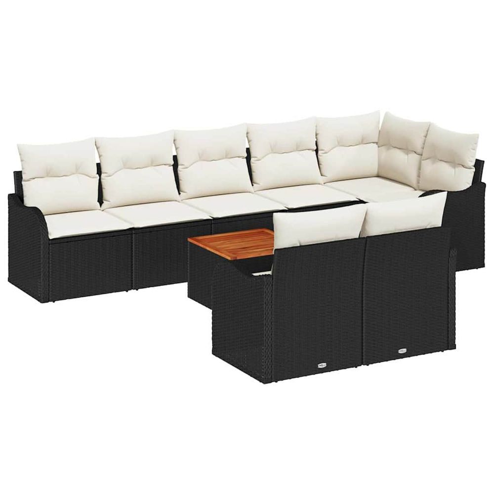 Ensemble de canapé de jardin 9 pc noir polyrotin