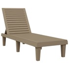 Transat chaise longue bain de soleil lit de jardin terrasse meuble d'extérieur marron clair 155 x 58 x 83 cm polypropylène 02