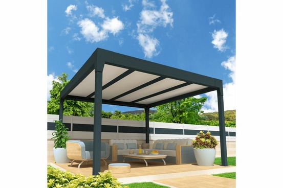 Pergola isotoit® modern îlot gris anthracite 6,26x5,00m