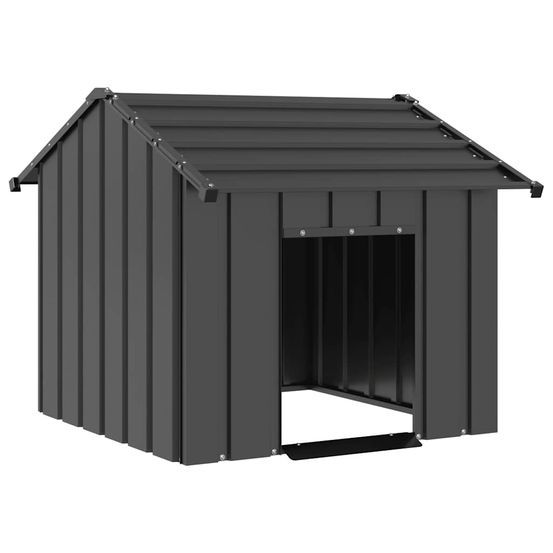 Niche pour chien acier galvanisé avec toit pour jardin extérieur anthracite 85x107cm