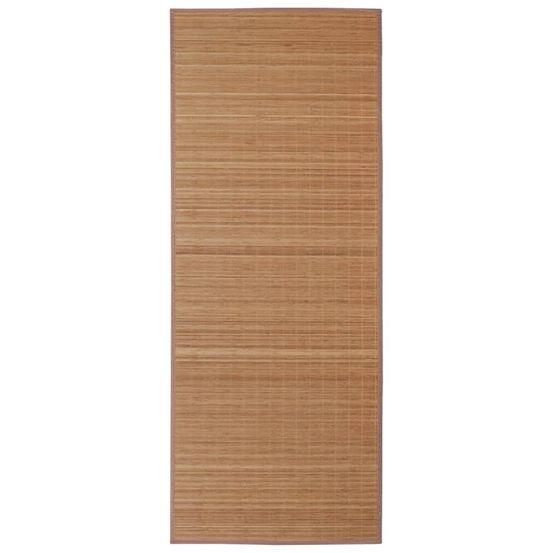 Tapis en bambou brun à latte 80x300cm