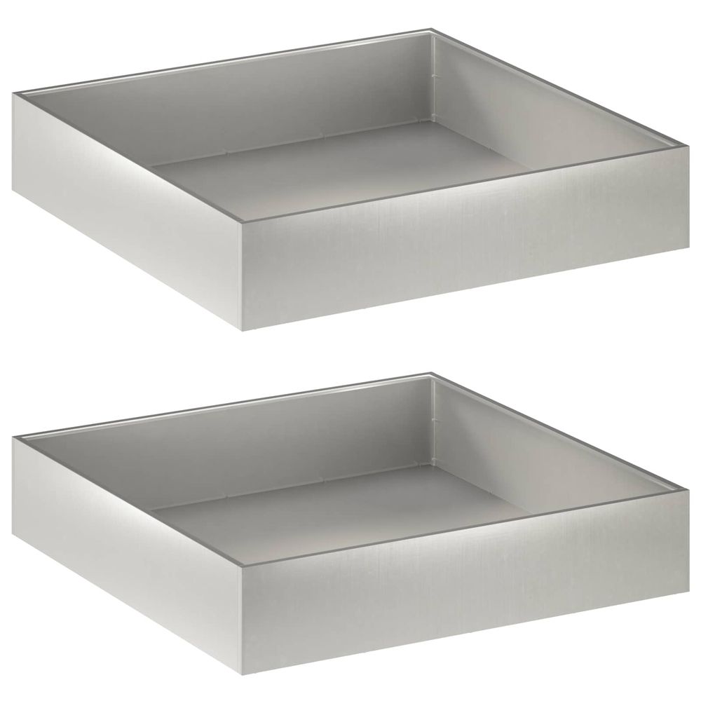 Cache-pot de jardin 2 pc argenté 80 x 80 x 20 cm