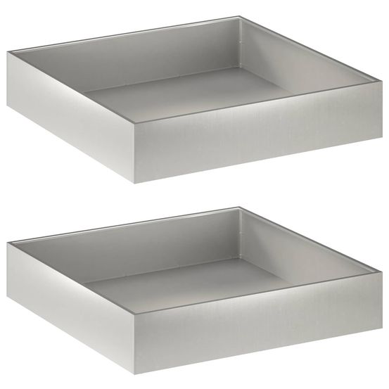 Cache-pot de jardin 2 pc argenté 80 x 80 x 20 cm