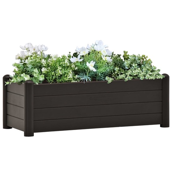 Lit surélevé de jardin pp anthracite 100x43x35 cm