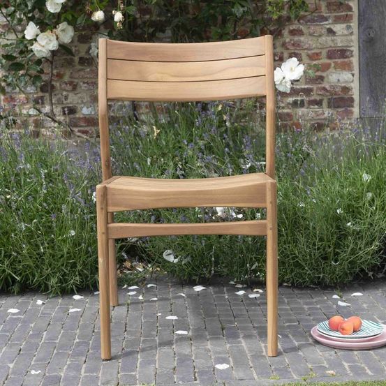 Chaise de jardin en bois teck empilable naples