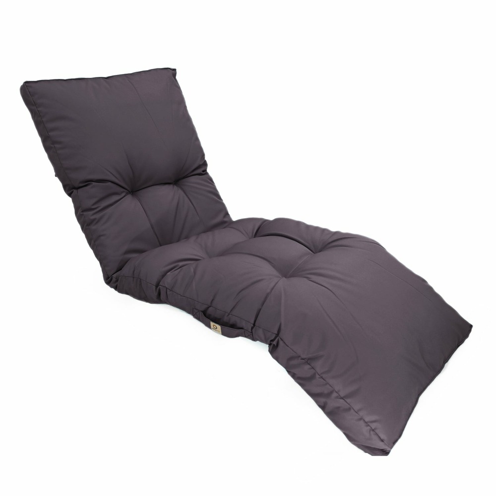 Coussin bain de soleil 185 x55cm gris carbone