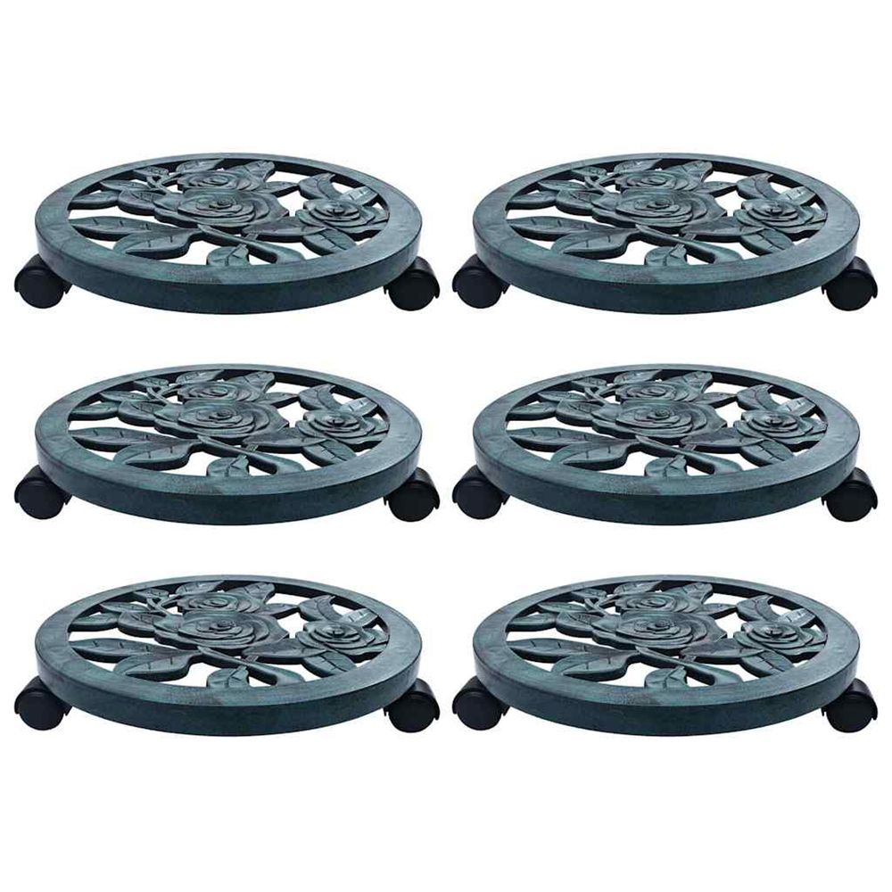 Chariots pour plantes 6 pcs Vert 38 cm