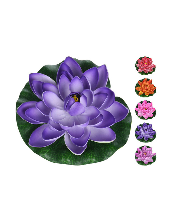 Fleur de lotus artificielle (il flotte sur leau) couleurs assorties - oem