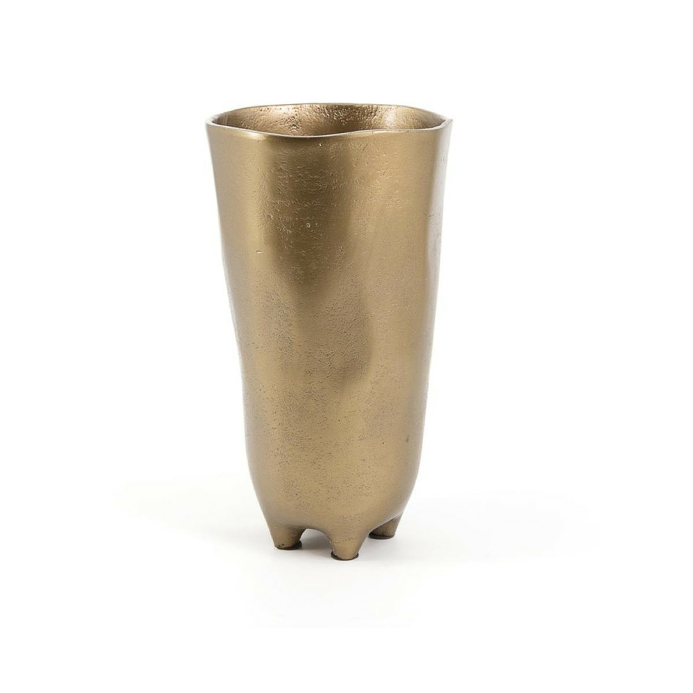 Vase aluminium or - décoration d'autrefois